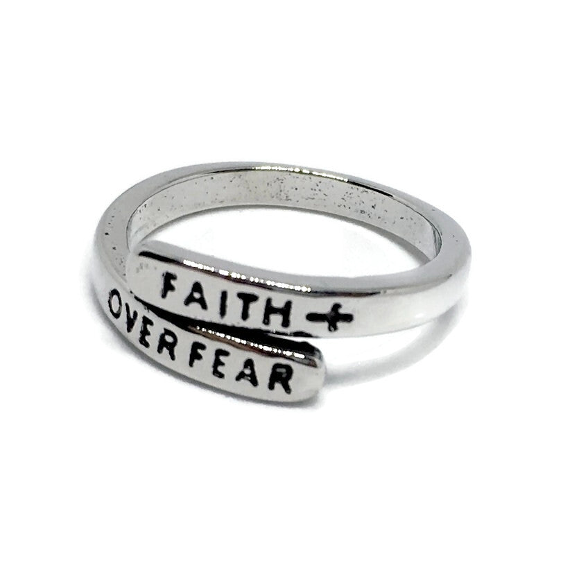 Faith Over Fear Adjustable Ring