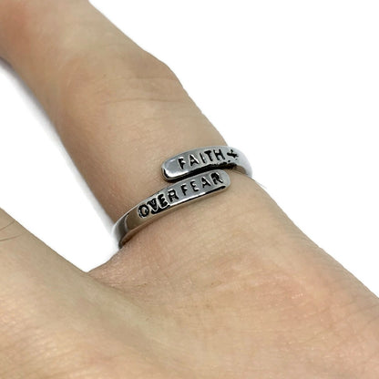 Faith Over Fear Adjustable Ring