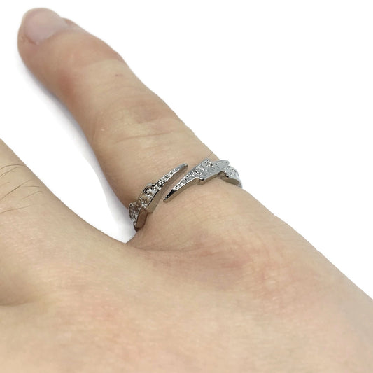 Lightning Iced-Style Band Ring