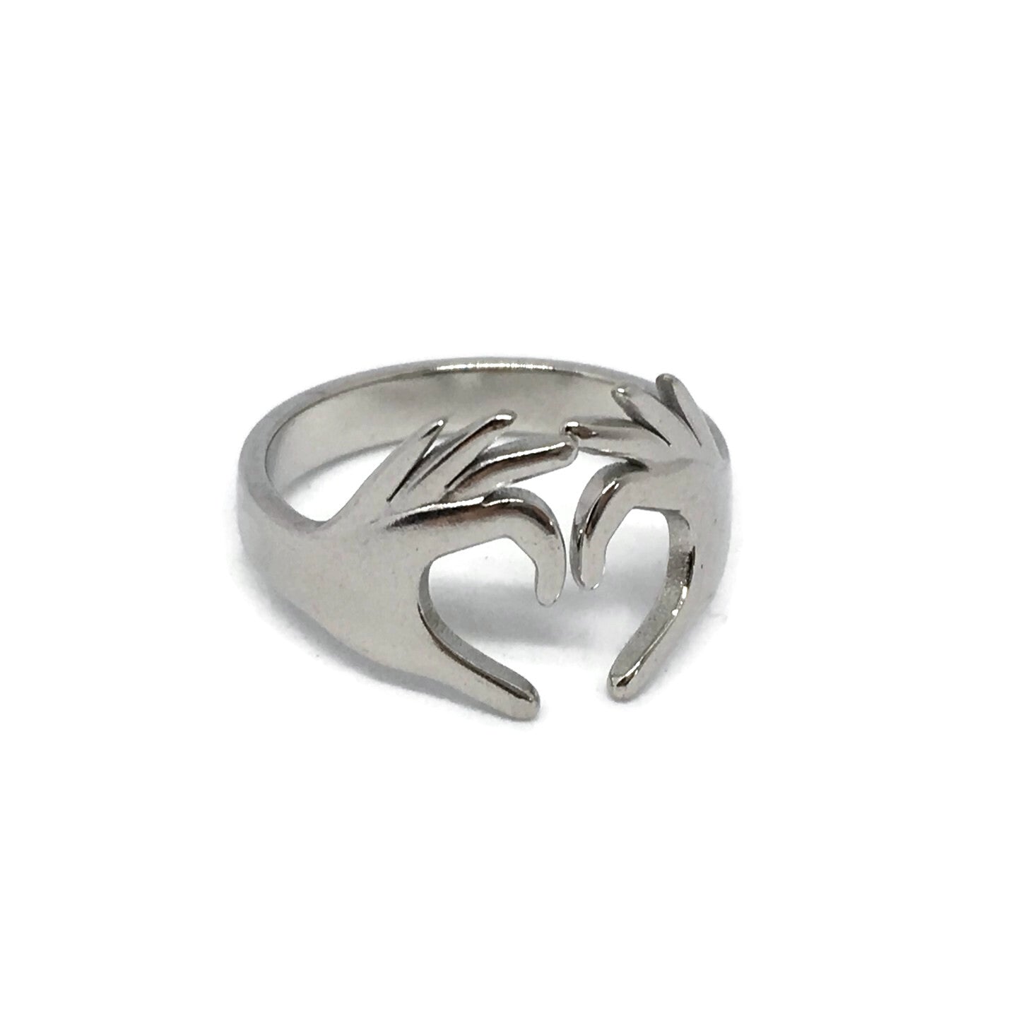 Love Heart Hands Adjustable Ring