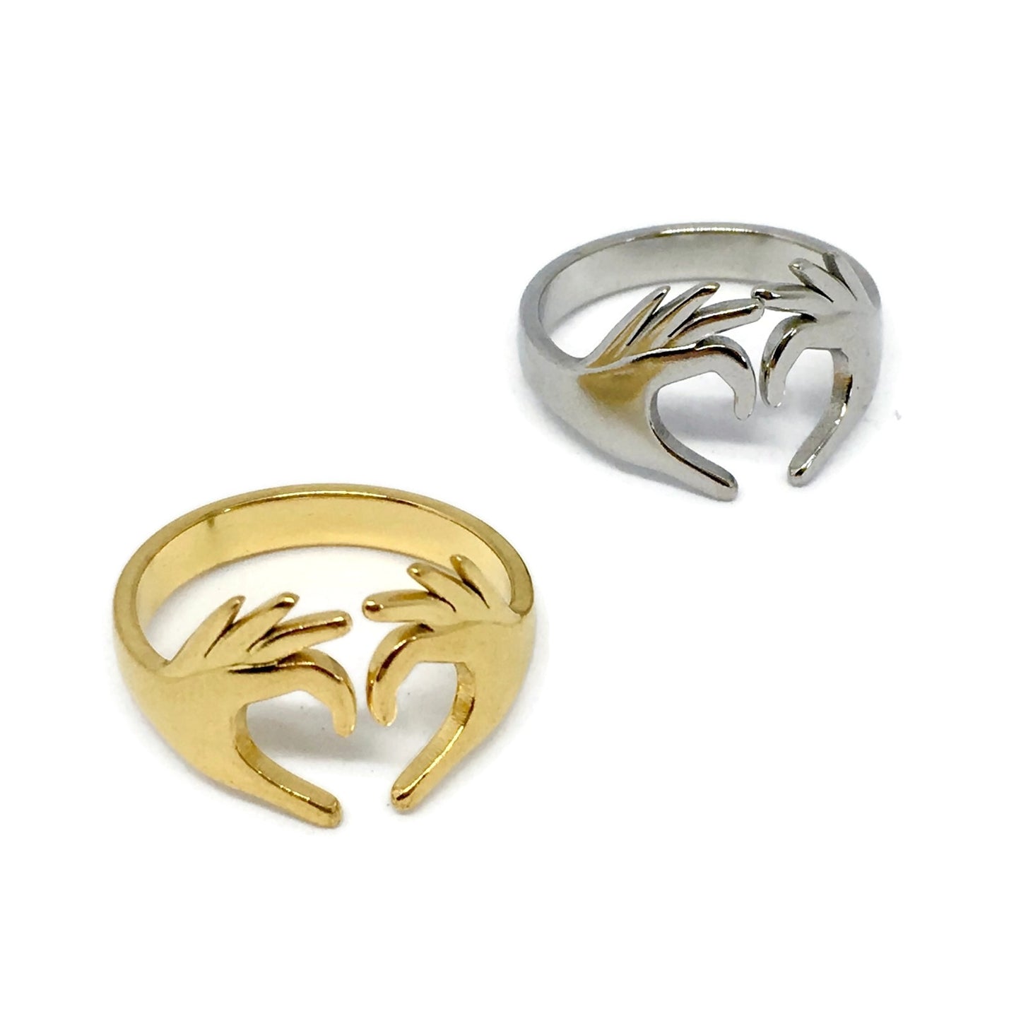 Love Heart Hands Adjustable Ring