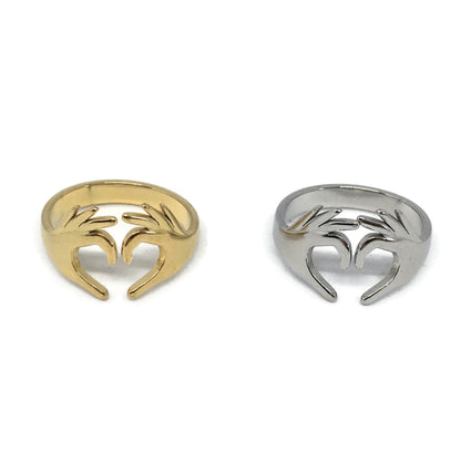 Love Heart Hands Adjustable Ring