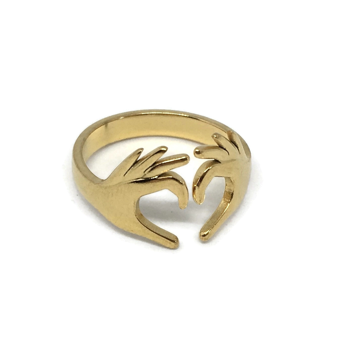 Love Heart Hands Adjustable Ring