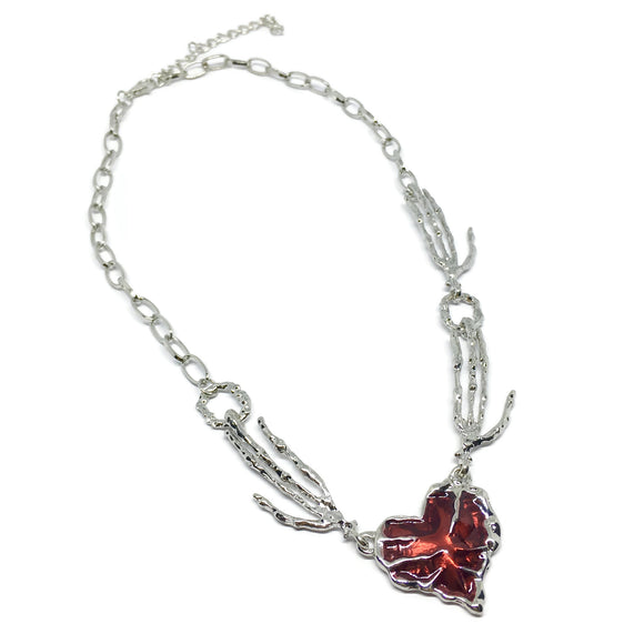 Skeleton Love Heart Necklace