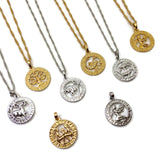 Zodiac Symbol Coin Necklace