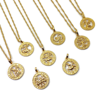 Zodiac Symbol Coin Necklace