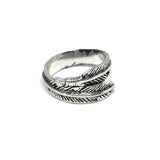 Feather Adjustable Silver Ring