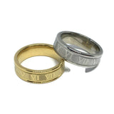 Roman Numerals Steel Band Ring