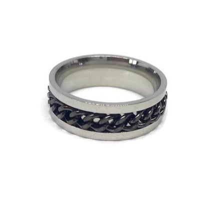 Spinning Curb Chain Band Ring