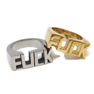 Stainless Steel 'FUCK' Ring