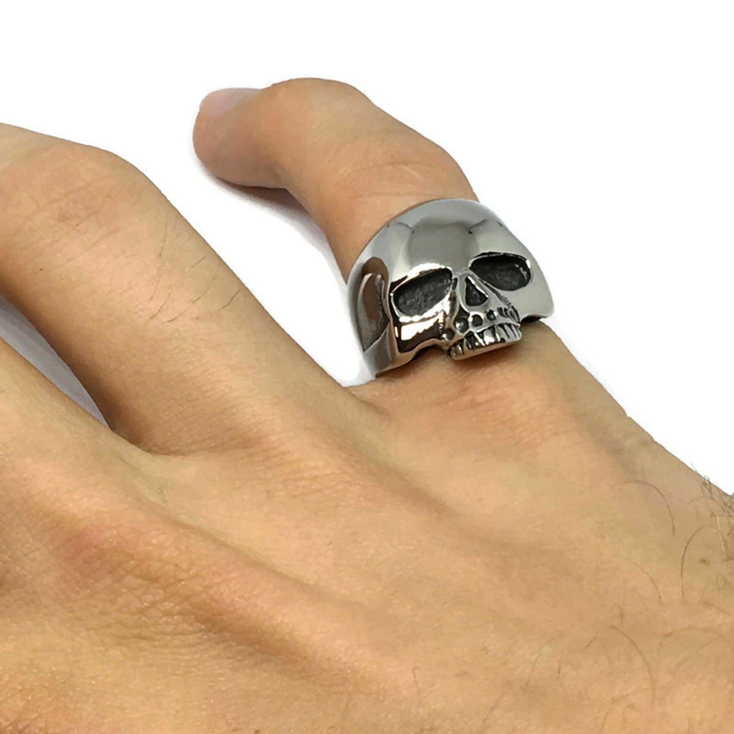 Half-Skull Stainless Steel Ring