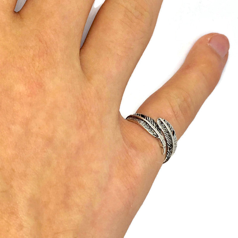 Feather Adjustable Band Ring