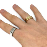 Handmade-Style Iced Steel Ring