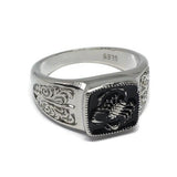 Scorpion Paisley Pattern Silver Ring