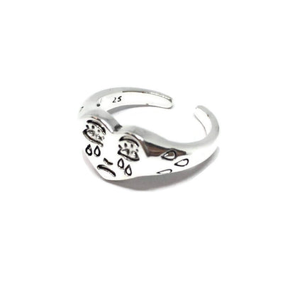 Crying Love Heart Band Ring