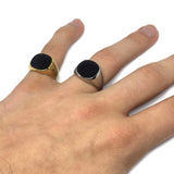 Onyx-Style Black Stone Ring