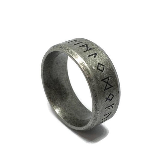 Nordic Inscription Band Ring