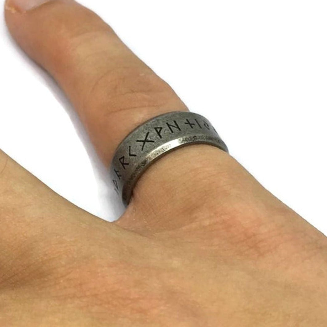 Nordic Inscription Band Ring