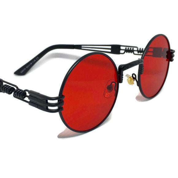 Circle Lens Red & Black Sunglasses
