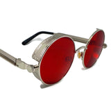 Circle Lens Framed Red x Silver Sunglasses