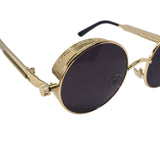 Circle Lens Framed Black & Gold Sunglasses