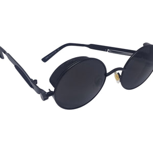 Circle Lens Framed Black x Black Sunglasses