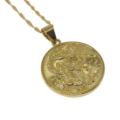 Asian Dragon Coin Necklace